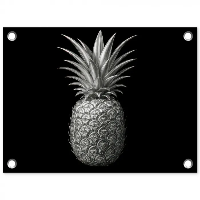 Ananas - Gedetailleerd - Bladeren tuinposter los doek klein -3d