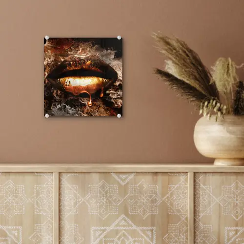 Goud - Lippen - Kunst plexiglas 5mm klein -sfeer5