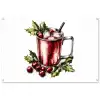 Drank - Winter - Cocktail - Rood tuinposter los doek groot -3d
