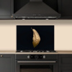 Bladeren - Luxe - Goud - Zwart - Natuur keuken achterwand spatscherm klein -sfeer1