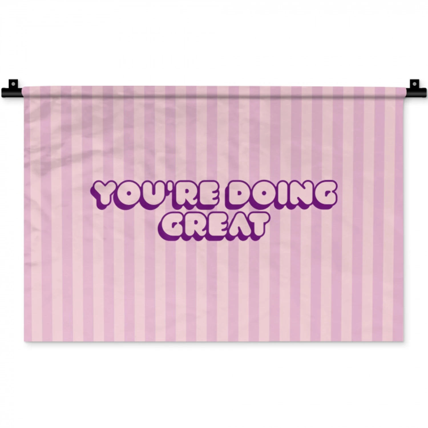 Paars - Strepen - You're doing great - Schaduw Wandkleed katoen klein -zz3d