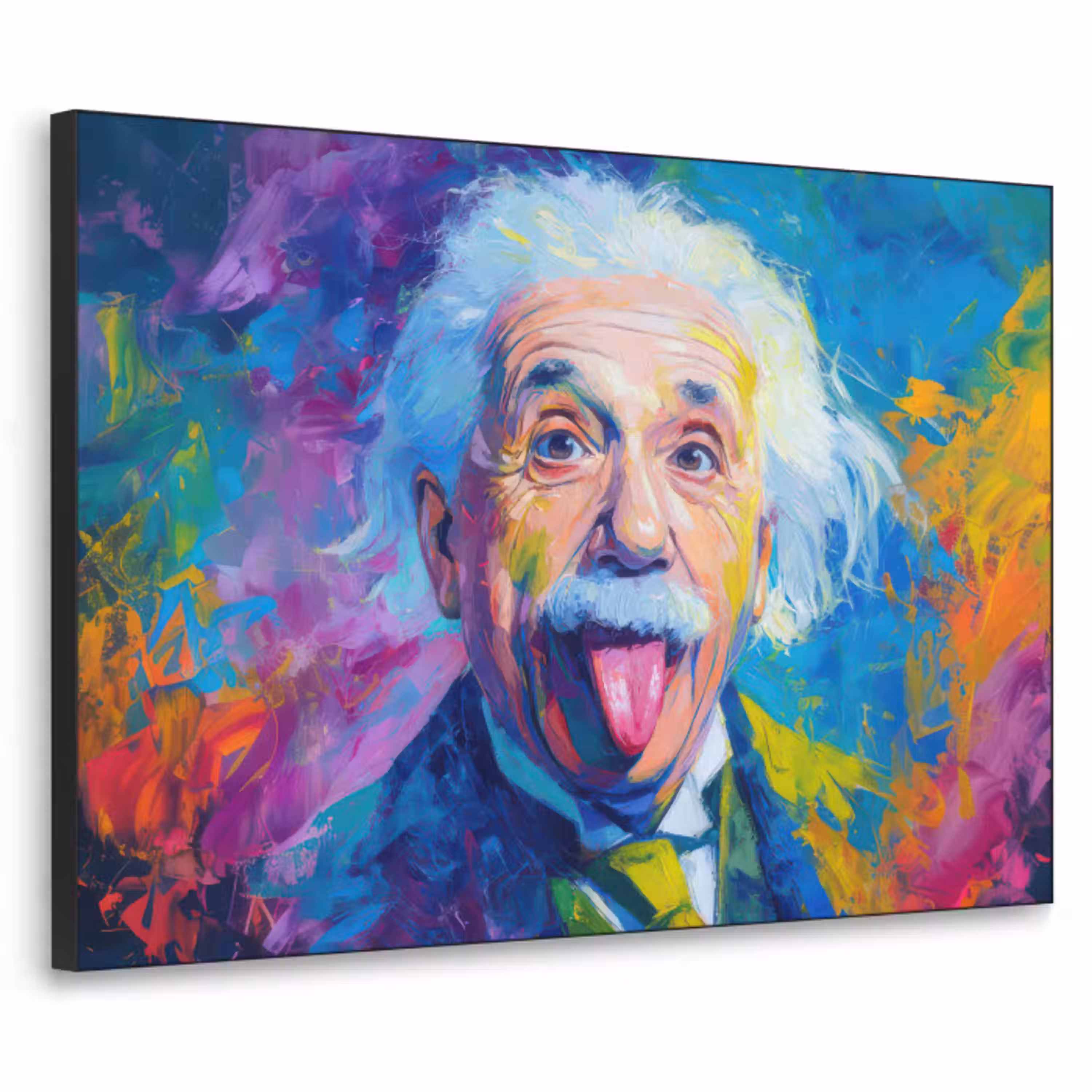 Oude man - Expressief - Kleurrijk Textielframe - compleet frame klein -3d