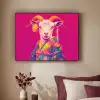 Geit - Hoorns - Kimono - Kleurrijk Textielframe zwart klein -sfeer1
