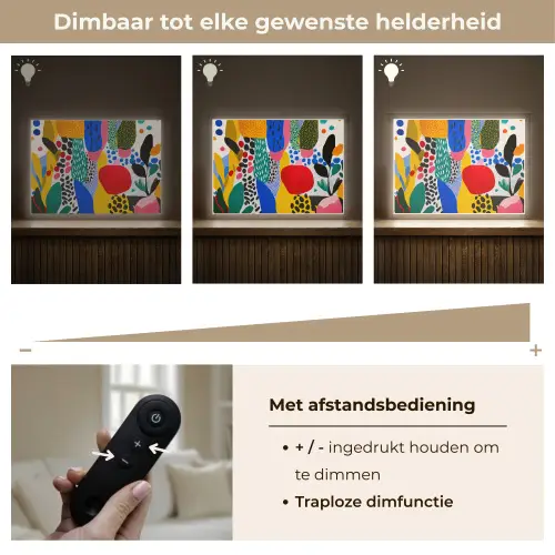Stippen - Vormen - Modern - Kleuren Light Box met batterij (Wandlamp) middel -USP_dimbaarNL
