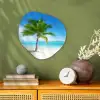 Palmboom - Strand - Zee - Zomer Wandcirkel Organisch Forex 3mm klein -sfeer2