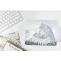 Berg - Sneeuw - Winter - Natuur - Wit muismat rubber klein -witbureau