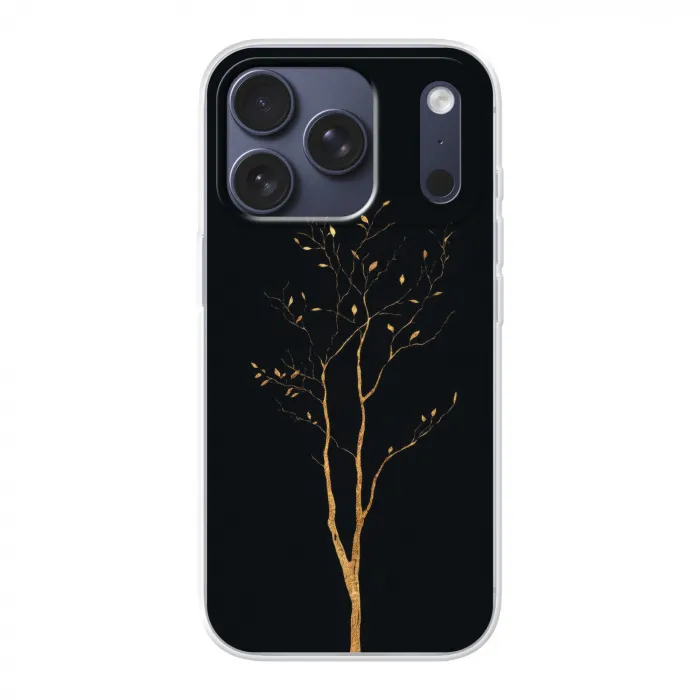 Takken - Blaadjes - Zwart Telefoonhoesje iPhone 17 Pro klein -3d