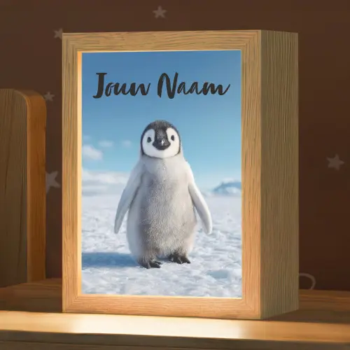 Pinguïn - Sneeuw - Landschap - Wit Light Box met kabel (Kinderlampje) klein -zzz_3d_website