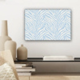 Zebra - Motief - Blauw - Wit canvas 2cm klein 34 -sfeer6