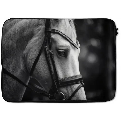 Paard - Schimmel - Portret laptophoes neopreen klein -zkaufland3dotto
