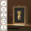 Ananas - Zwart - Goud - Luxe Light Box met kabel (Tafellamp) klein -USP_NL