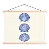 Schelpen - Blauw - Patroon textielposter latten blank klein -3d