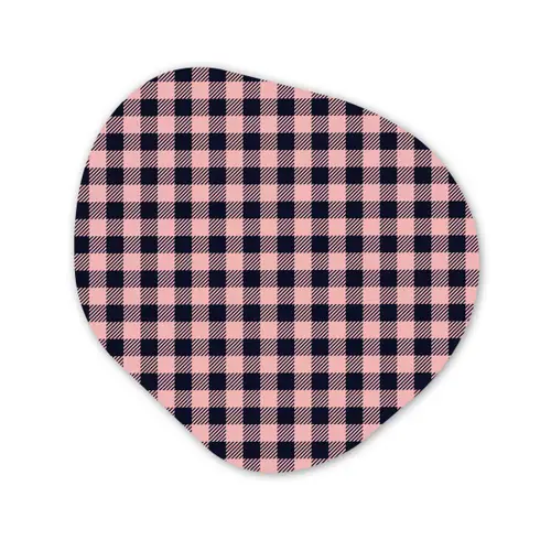 Plaid - Patroon - Roze - Zwart Wandcirkel Organisch Forex 3mm klein 629 -3d