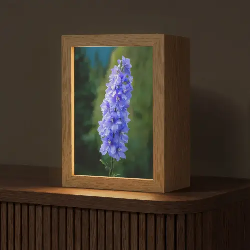 Bloemen - Blauw - Dennenboom Light Box met kabel (Tafellamp) klein -z3d_website