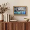 New York - Skyline - Stad - Blauw Light Box met kabel (Tafellamp) klein -sfeer2