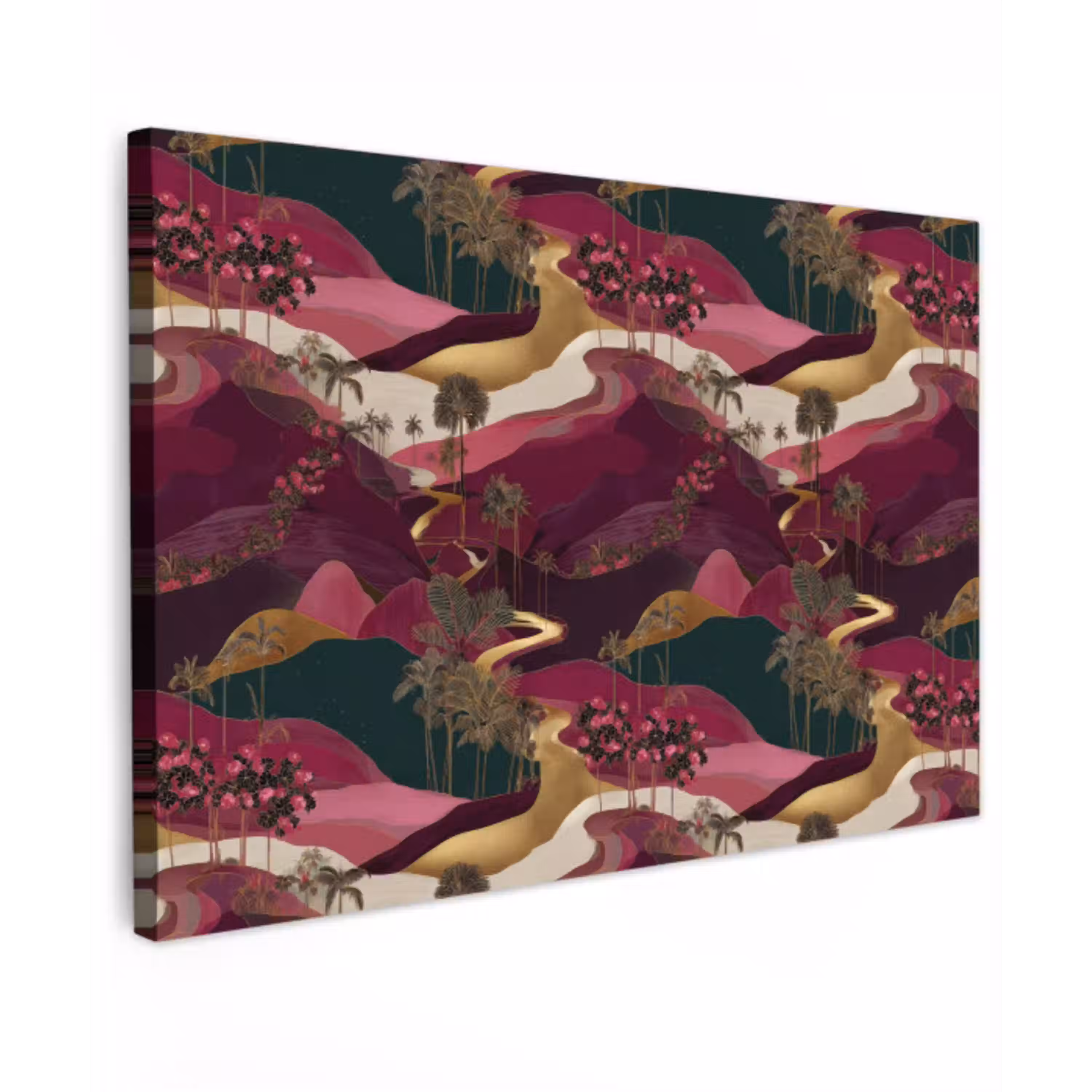 Magisch - Palmbomen - Goud canvas 2cm klein 34 -z3d