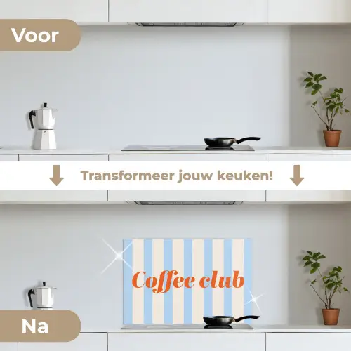 Coffee-club keuken achterwand spatscherm klein -voor_na_NL