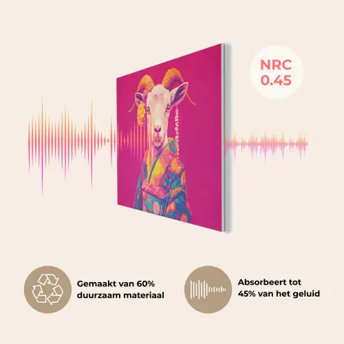 Geit - Hoorns - Kimono - Kleurrijk PET vilt klein -USP_NL