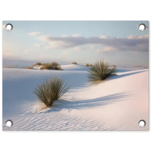 Duinen - Gras - Wolken - Beige tuinposter los doek klein -3d