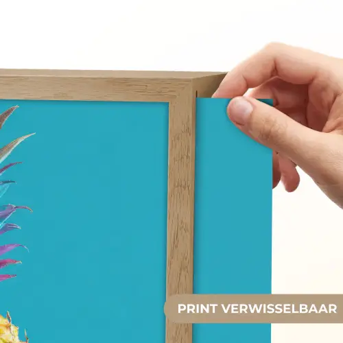 Ananas - Regenboog - Blauw - Popart Light Box met batterij (Wandlamp) middel -USP_websiteprintNL