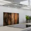 Hout - Rustiek - Donkere Planken keuken achterwand spatscherm klein -3d_schuin