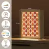 Geometrisch - Retro - Oranje Light Box met kabel (Tafellamp) klein 925 -USP_NL