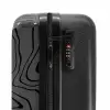 Grijze achtergrond met abstracte zwarte lijnen NBS - Handbagage koffer - Unisex middel -slot