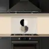 Cirkels - Strepen - Minimalistisch - Zwart keuken achterwand spatscherm klein -sfeer1