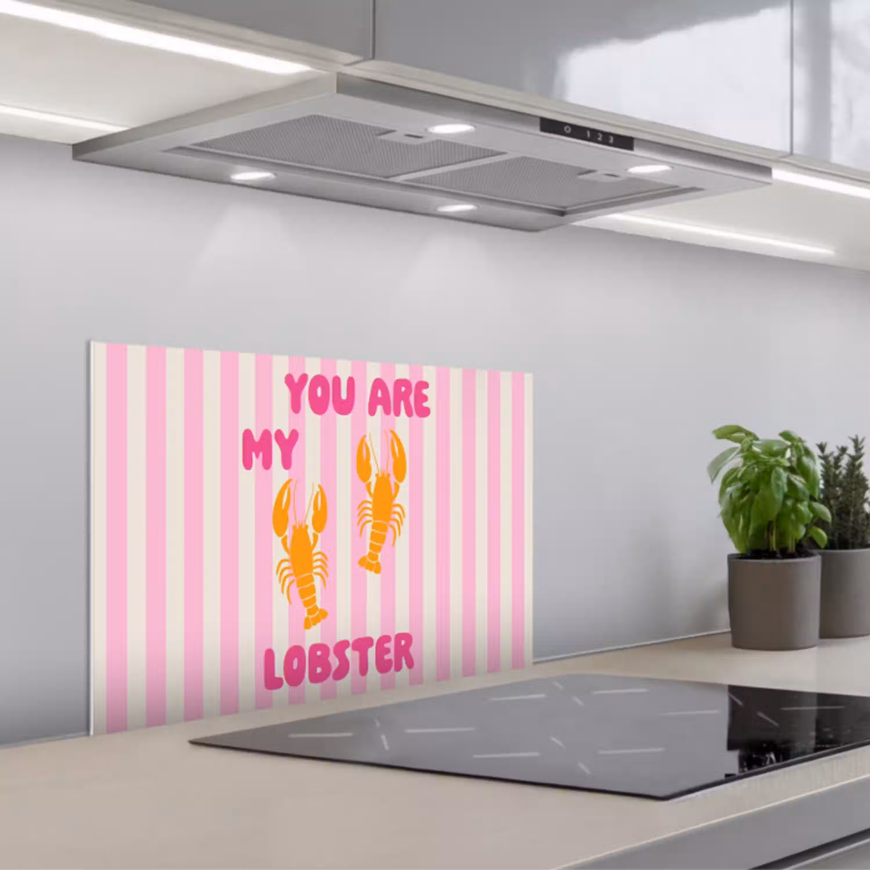Lobster - Love - Valentijn keuken achterwand spatscherm klein -3d_schuin