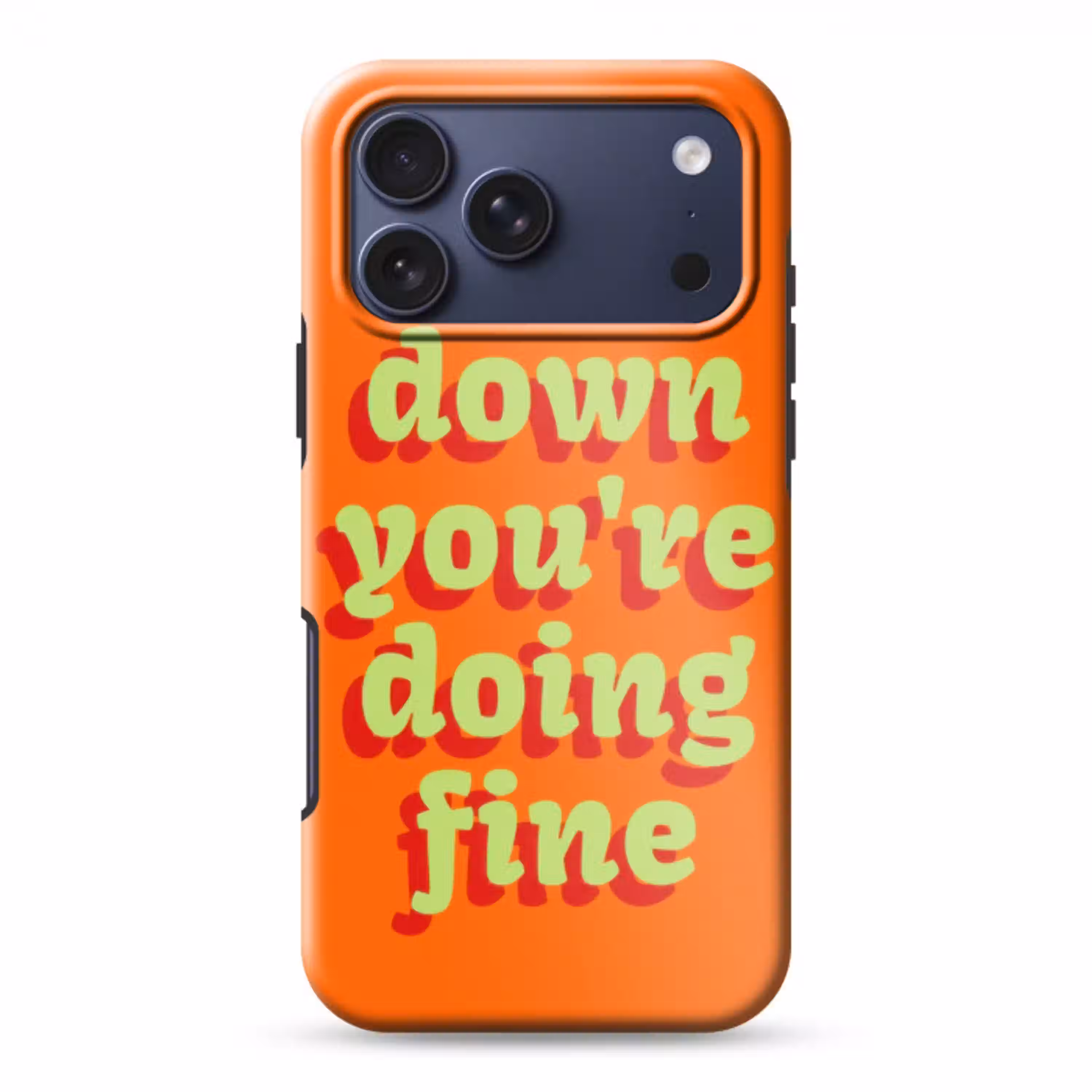 Oranje - Slow down you're doing fine - Retro Toughcase MagSafe Apple iPhone 17 Pro Max klein -3d