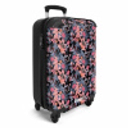 Tropisch vlinder patroon roze blauw NBS - Handbagage koffer - Vrouwen middel -productfoto_3d