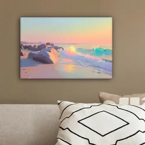 Zomerlicht - Strand - Fonkelende accenten canvas 2cm klein -sfeer3