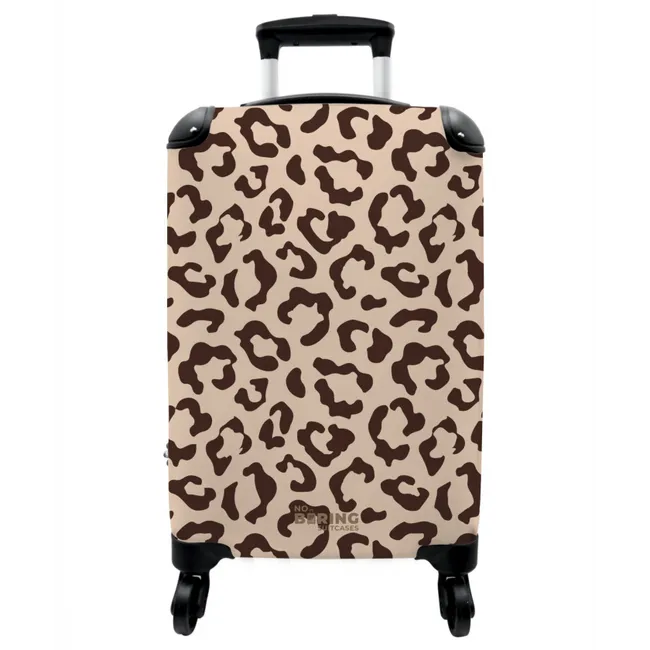 Koffer - Tiermuster - Koffer mit Pantherprint in Braun und Beige