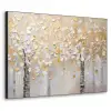 Bomen - Aquarel - Kunst - Natuur Textielframe zwart klein -3d