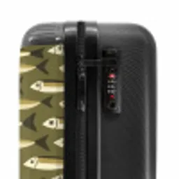Vis - Patroon - Groen NBS - Handbagage koffer - Volwassenen Unisex middel -slot