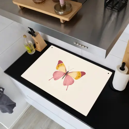 Vlinder - Illustratie - Roze Inductie beschemer met haakjes klein -sfeer1