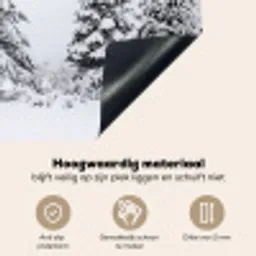 Fijnsparren - Sneeuw - Winter - Landschap - Stilte Inductie beschemer met haakjes klein -ky-onderkant-nl