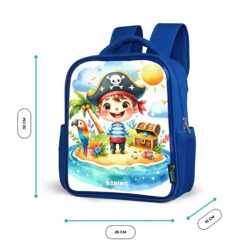 Piraat op een eiland Kinderrugzak - Blauw middel -productfoto_formaten