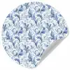 Frans - Citroen - Royaal - Bladeren - Blauw Wandcirkel behangsticker klein 186 -3d