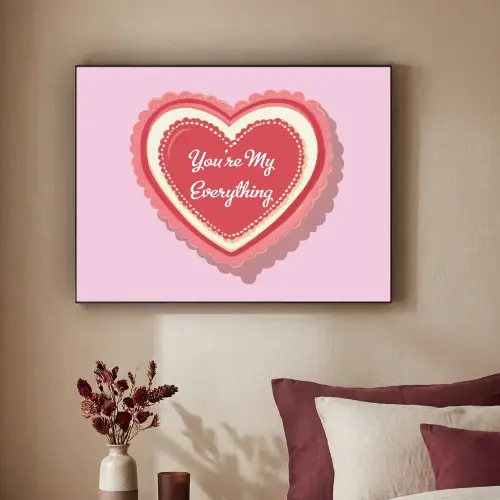 Liefde - Hart - Valentijn Textielframe zwart klein -sfeer1