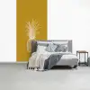 Lijnillustratie - Ananas - Bladkroon - Okergeel fotobehang vinyl groot -slaapkamer