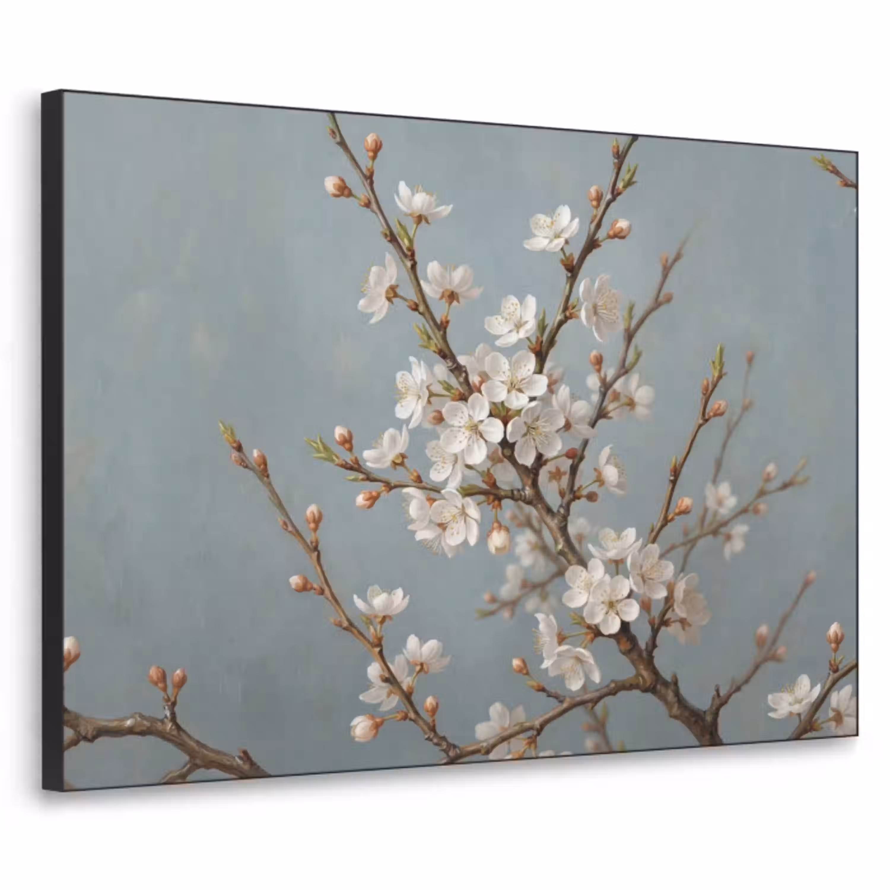 Botanisch - Stilleven - Blauw Textielframe zwart klein -3d
