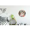 Sneeuwpop - Familie - Kleurrijk Wandcirkel aluminium klein -kinderkamer