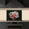 Bloemen - Roze - Zwart - Flora - Botanisch keuken achterwand spatscherm klein -sfeer1