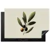 Olijftak - Donkergroen - Olijven Inductie beschermer vinyl 3mm klein -3d