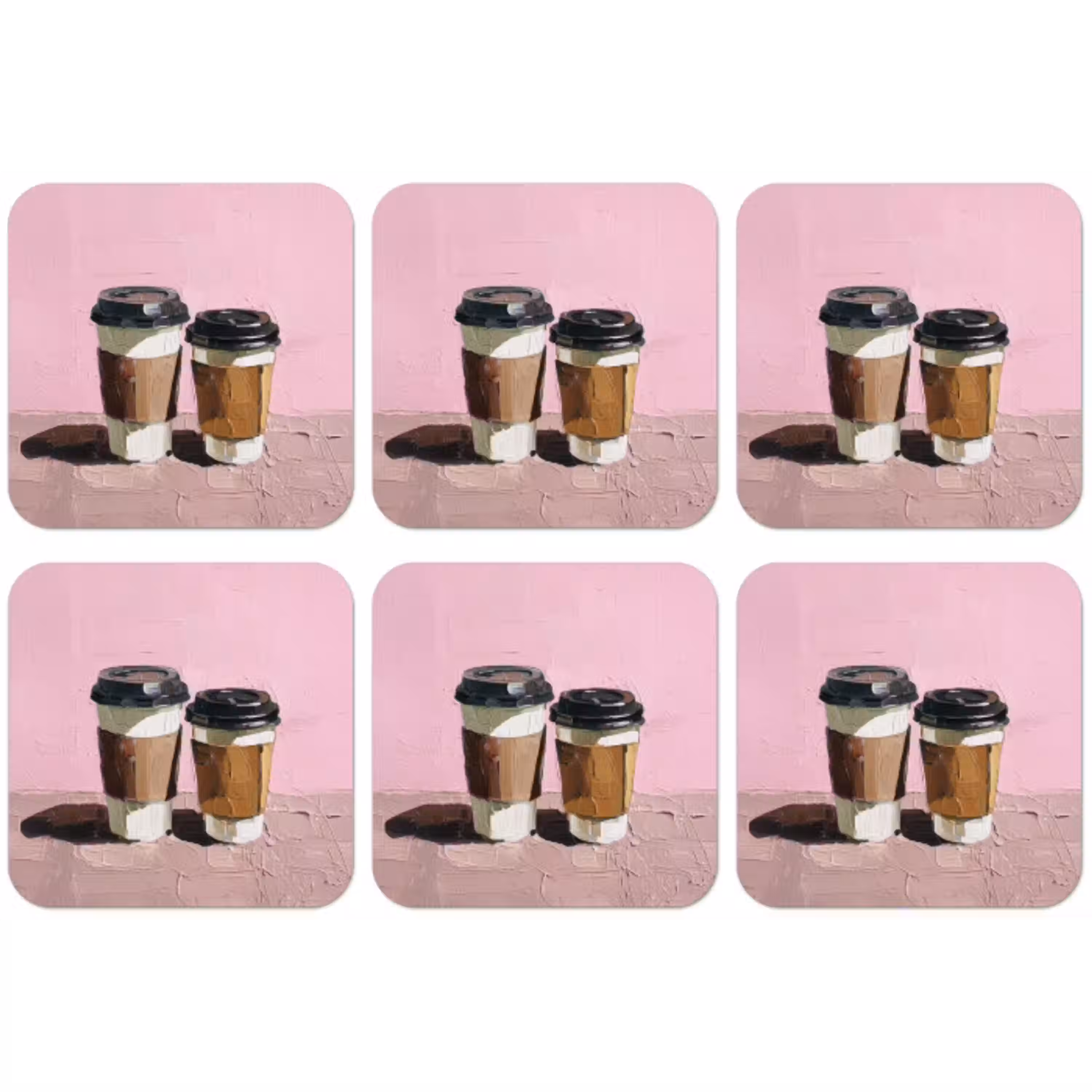 Koffiebekers - Deksel - Verf - Textuur onderzetter kurk middel -zkaufland3dotto