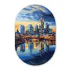 Zonsondergang Frankfurt - Stad - Skyline - Water Wandcirkel Ovaal Forex klein -3d