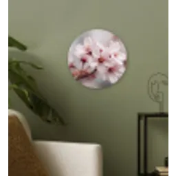 Bloesems - Meeldraden - Geel - Wazig Wandcirkel kunststof plaat 5mm dik klein -sfeer3
