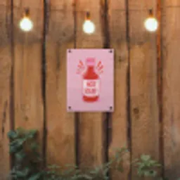 Pittig - Rood - Saus - Grafisch tuinposter los doek klein -sfeer1