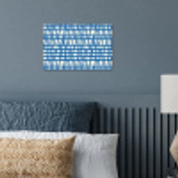 Ruitpatroon - Blauw - Crème poster papier klein 62 -sfeer2
